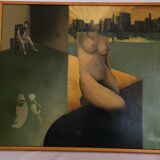 Oil painting on canvas by Bruno Lassalle signed by him in 1982