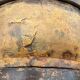 Vintage wooden lamp – base made from a plough wheel hub