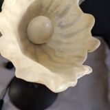 Lampe fleur triple en métal et verre