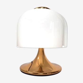 Bedside lamp, brass and glass, 80/90s, fabbian