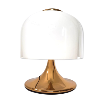 Bedside lamp, brass and glass, 80/90s, fabbian