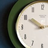 Vintage formica clock silent wall clock "golden green star"