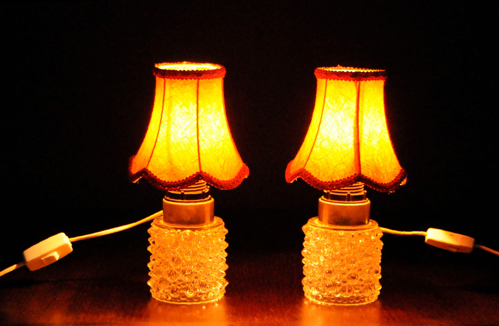 Pair of Orrefors lamps