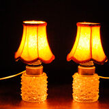 Pair of Orrefors lamps