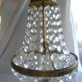 Balloon chandelier grapevines glass & brass 1 fire