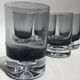 5 70's large bubble black smoked whiskey glasses