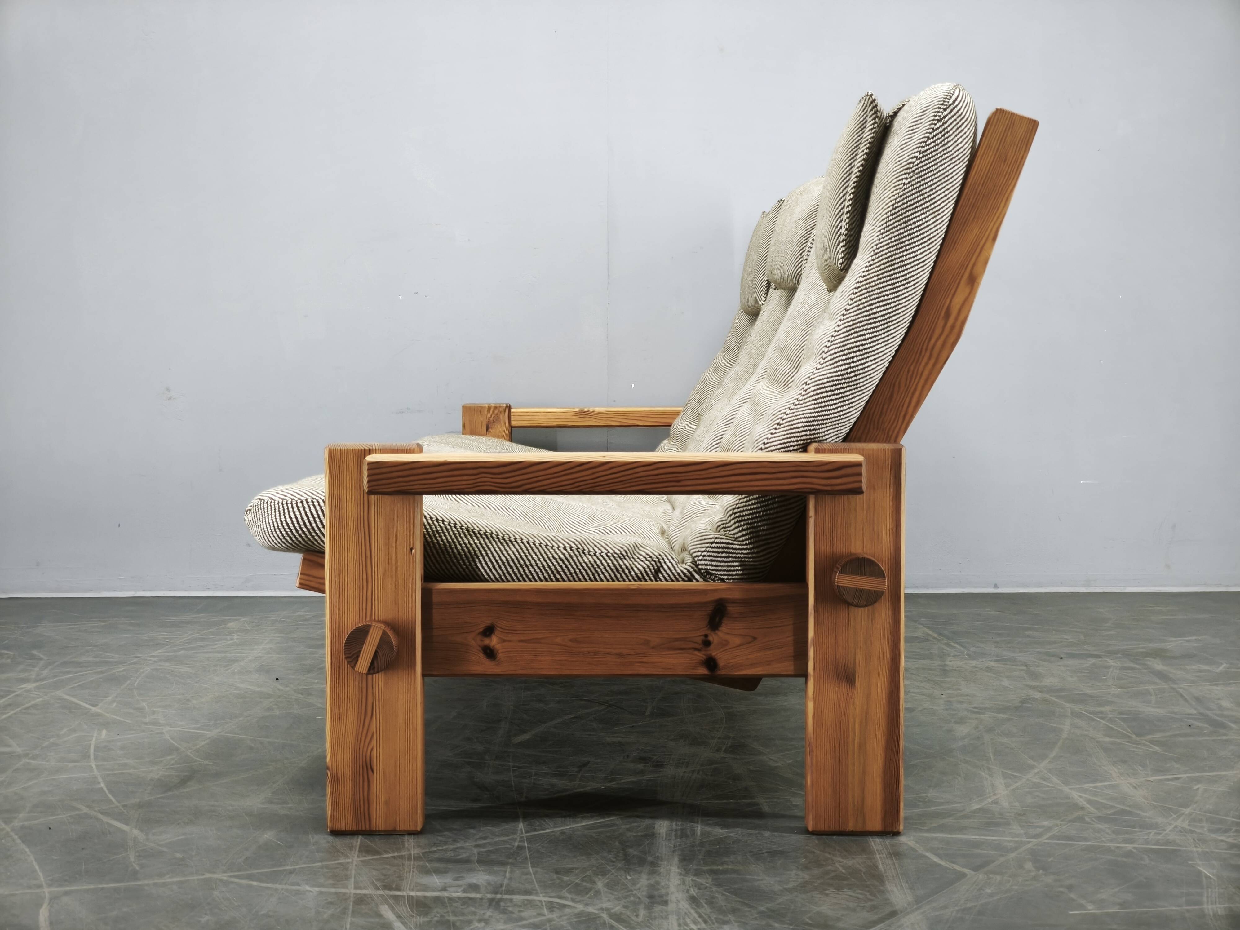 Yngve Ekström Dymling Three-Seater Pine Sofa for Swedese, 1970s