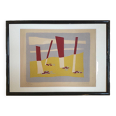 The beach, 1954. original lithograph by léon gischia (1903-1991).