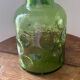 Vintage beautiful green thick honeycomb glass carafe bottle