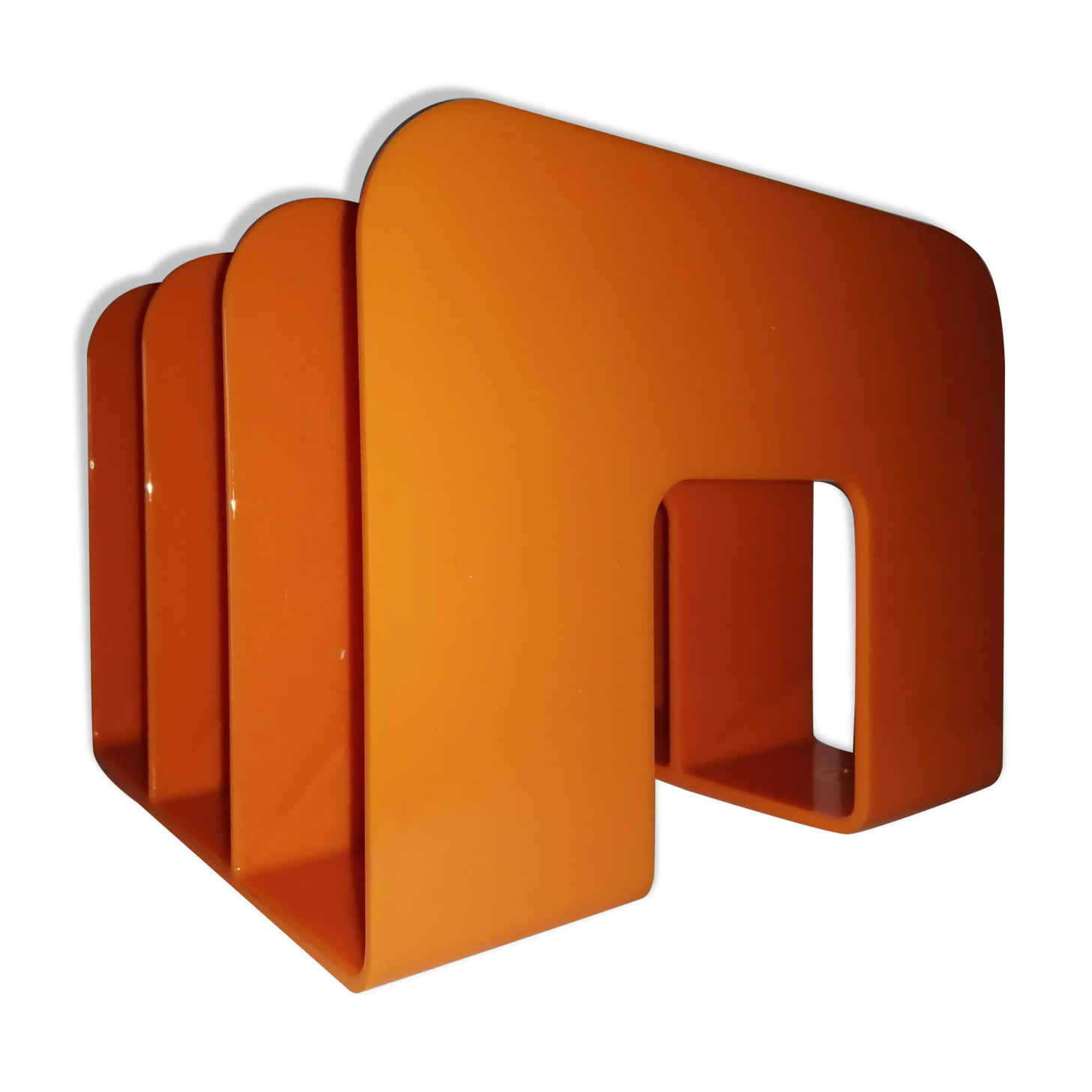 Vintage style orange plastic magazine door