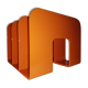 Vintage style orange plastic magazine door
