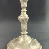 Louis XIV style pewter candlestick with twisted decoration