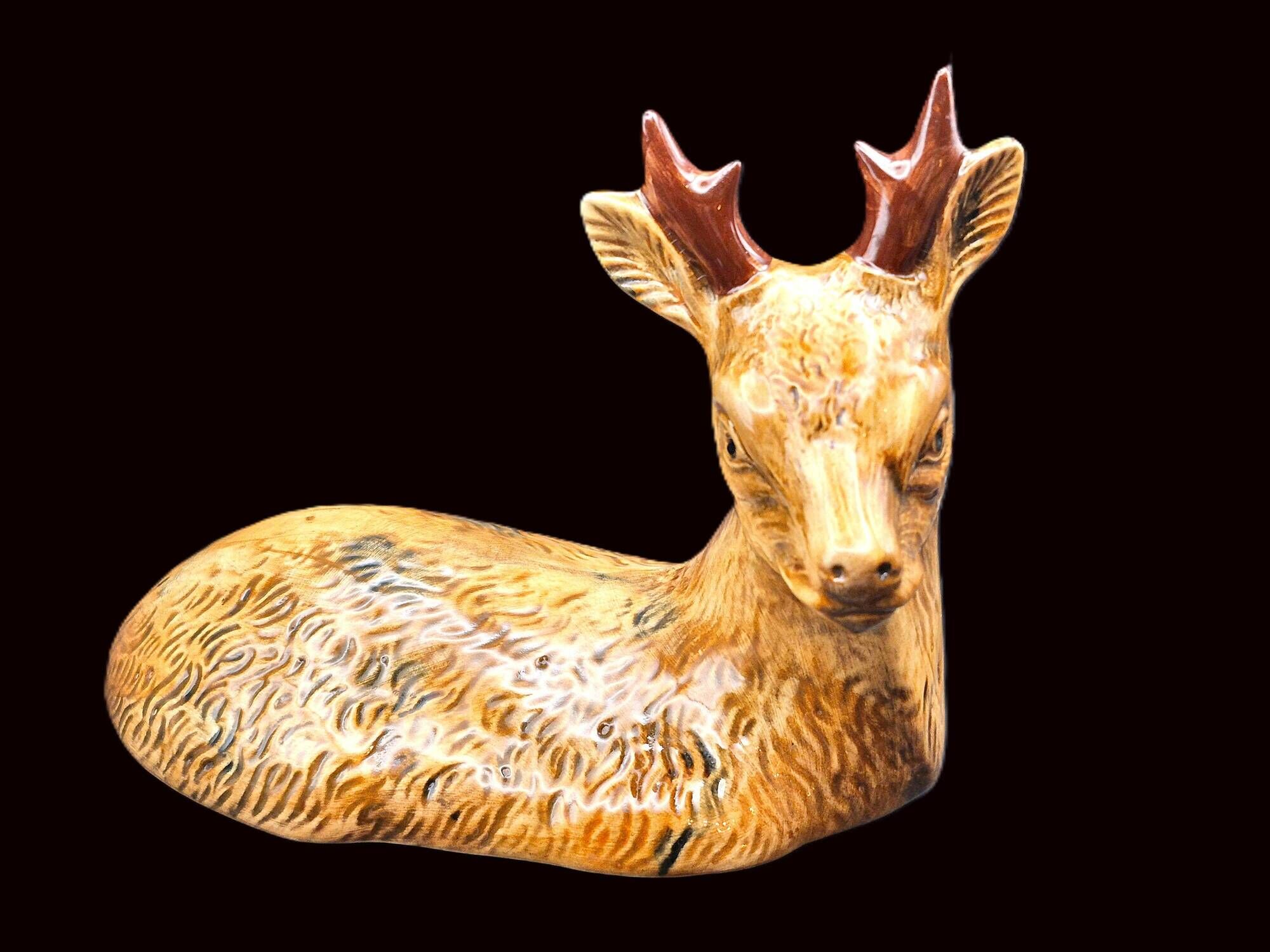 Zoomorphic Terrine of Roe Deer in Barbotine – Michel Caugant (Circa 1970)