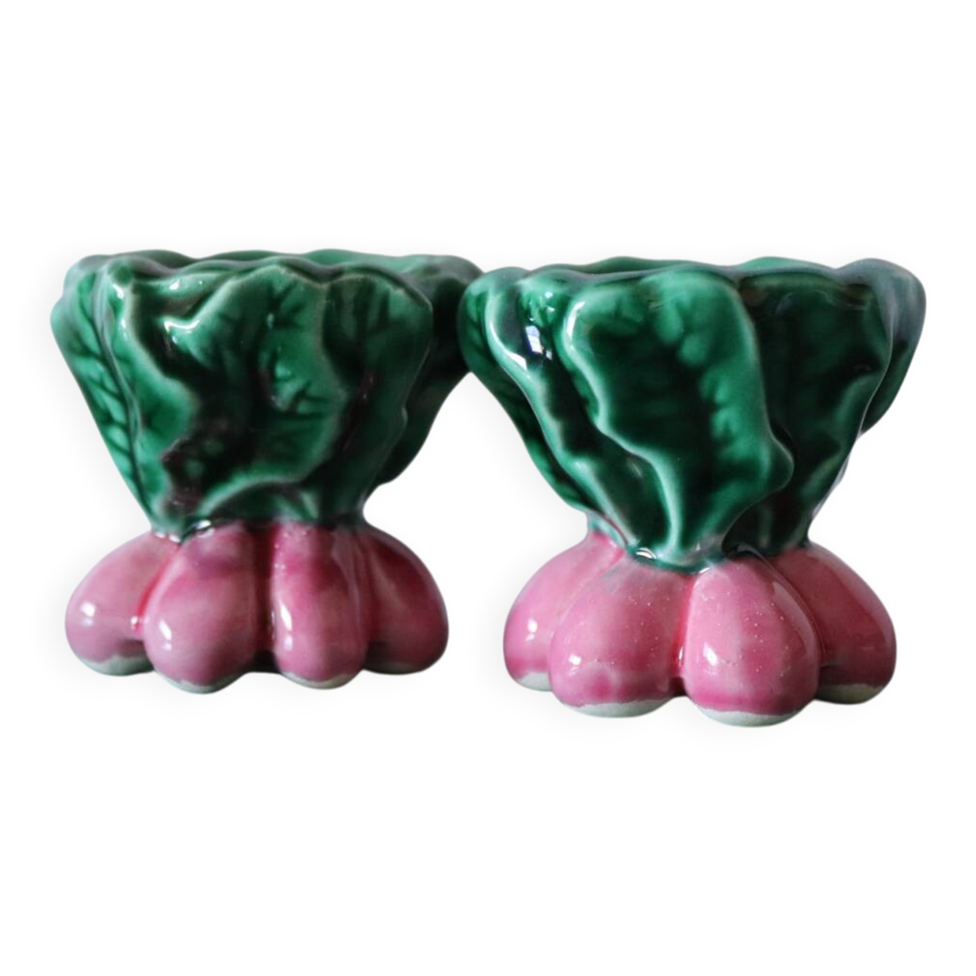 Pair of antique ceramic egg cups
