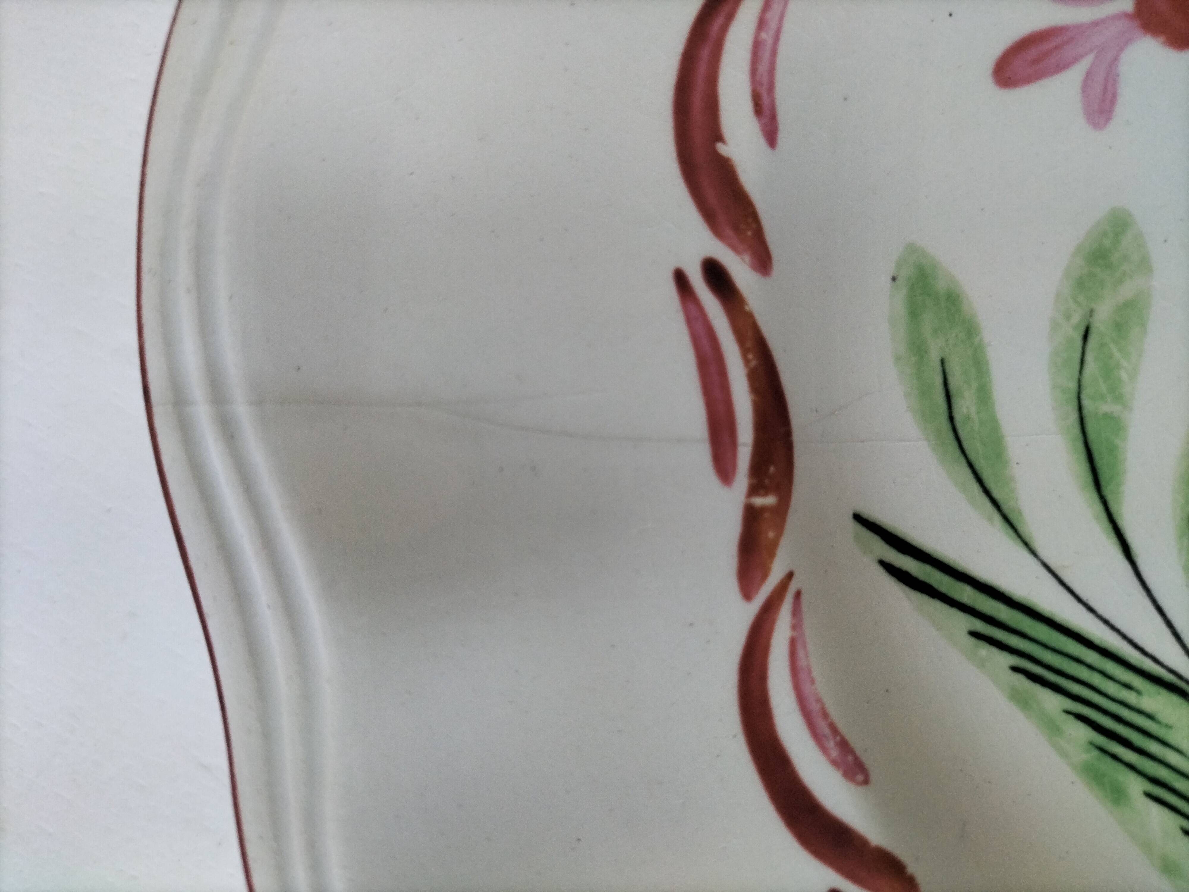Antique plate with rooster – Keller & Guérin Lunéville