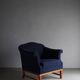 Navy boucle lounge chair | Sweden | 1940s