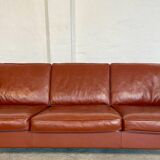 Vintage Danish mid-century Mogens Hansen 3-person cognac leather sofa