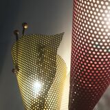 Pair of wall lamps metal perforated color, France 1950