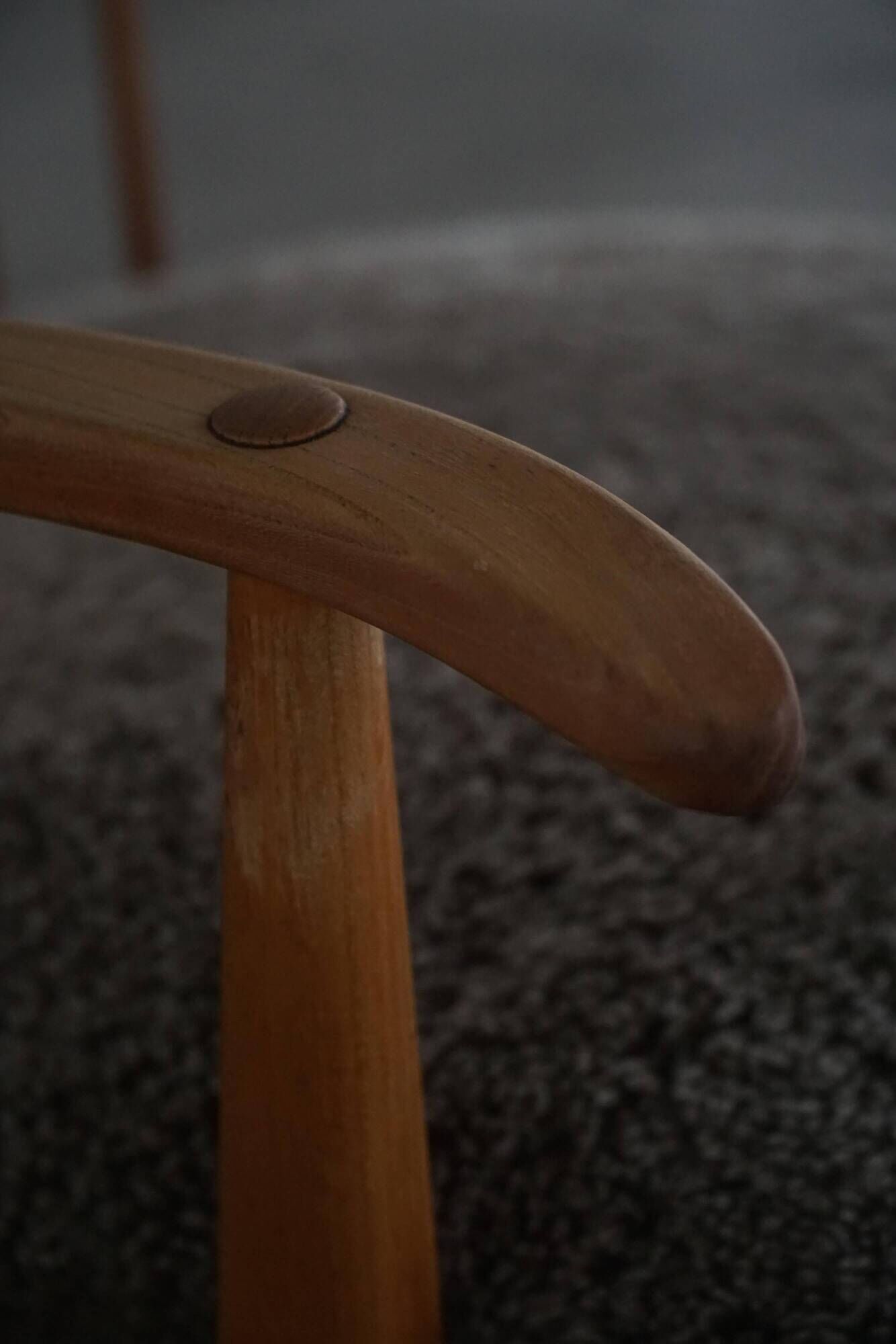 Armchair by Fritz Hansen, Model 1590, Elm & Lambswool, Scandinavian Modern, 1940s