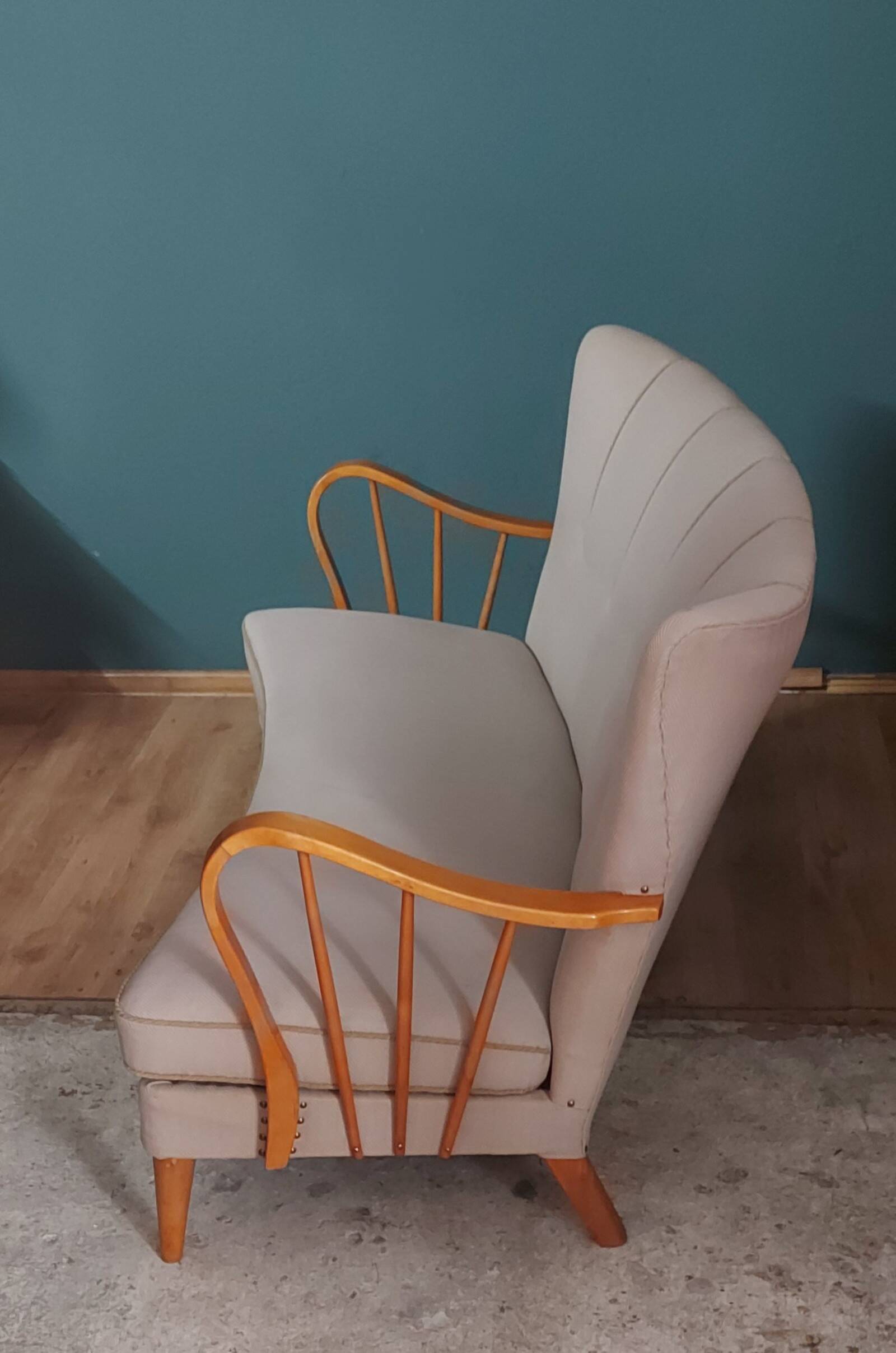 Canapé danois avec accoudoirs ouverts, années 1940