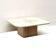 Table basse vintage carrée en travertin réalisée dans les années 80
