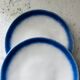 Pair of gradient blue plates