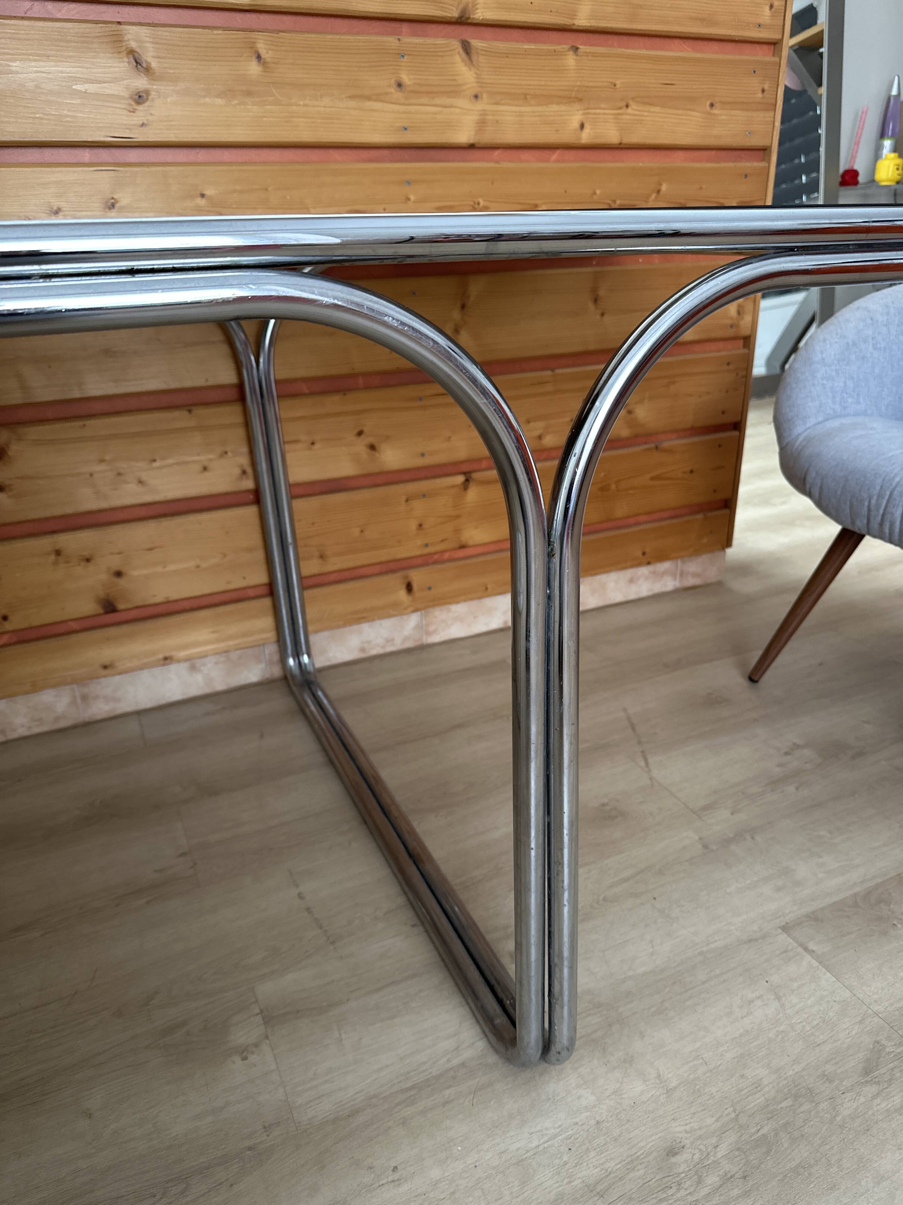 Mid-century glass and chrome table