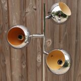 3-light floor lamp in chrome metal