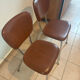 Set of 2 brown faux leather chairs – 1970s – vintage