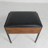 Aristo teak wooden sewing supplies stool, piano stool, 1960s