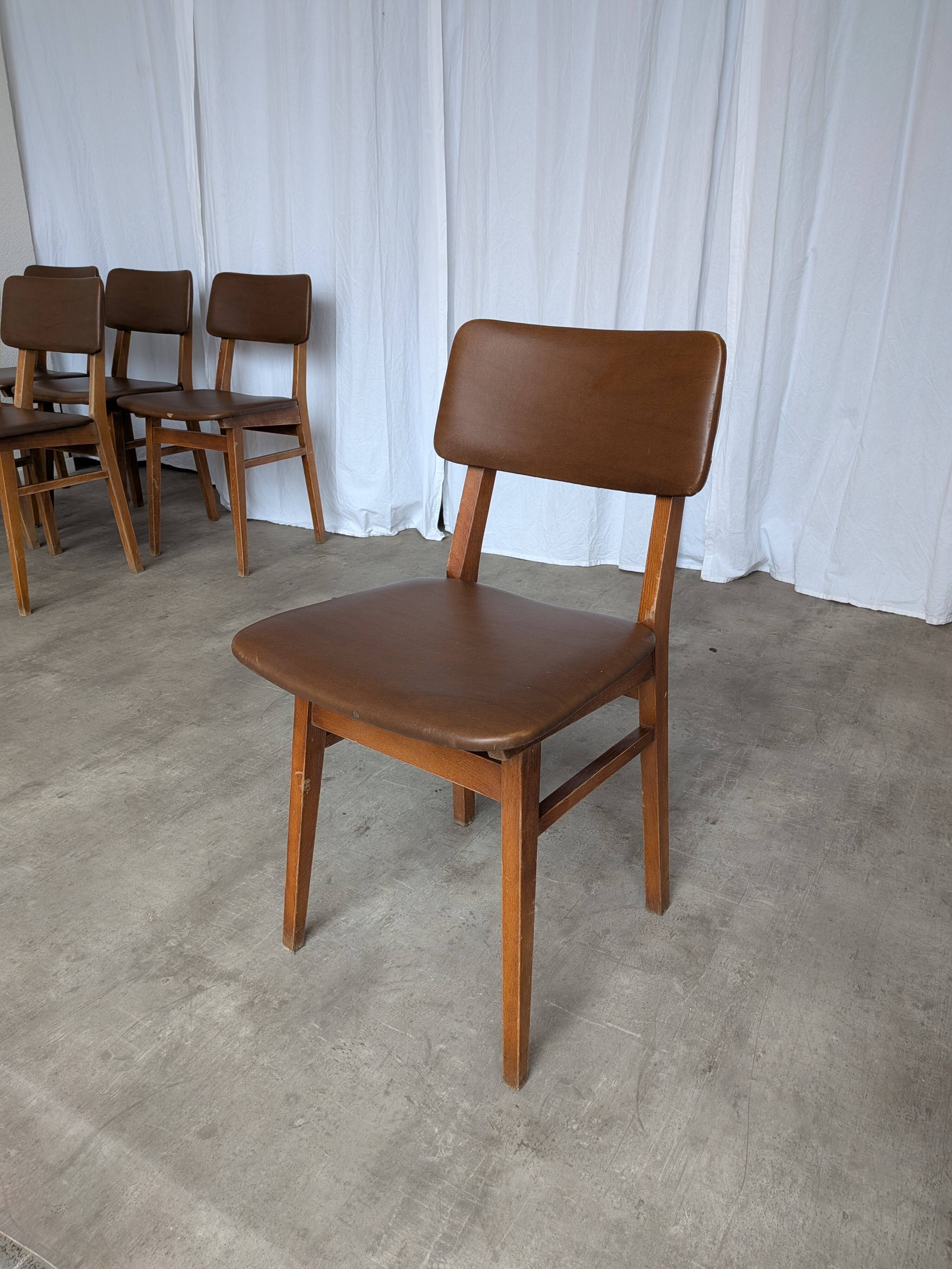 Vintage STOL Kamnik Dining Chair: 1970s Yugoslavian Mid-Century Leather Bis