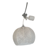 Suspension vintage luminaire in white lace diam 30 height 25