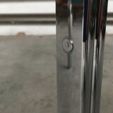 Chrome and glass coffee table in Space Age style from the mid-century, 1960s.