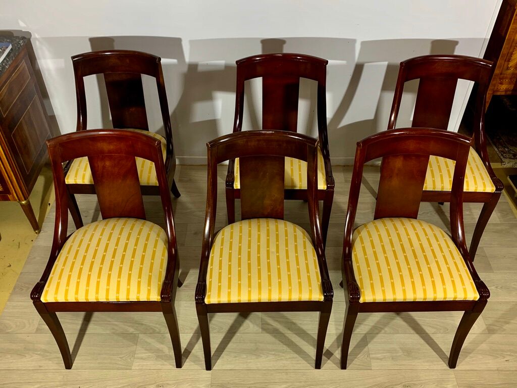 Empire x 6 acajou gondola chairs