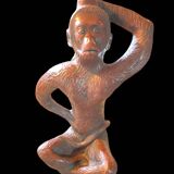Monkey statuette/terracotta vase