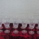 16 drinks wine, Tulip, glass shape transparent reasons silkscreens blueberries vintage 1950