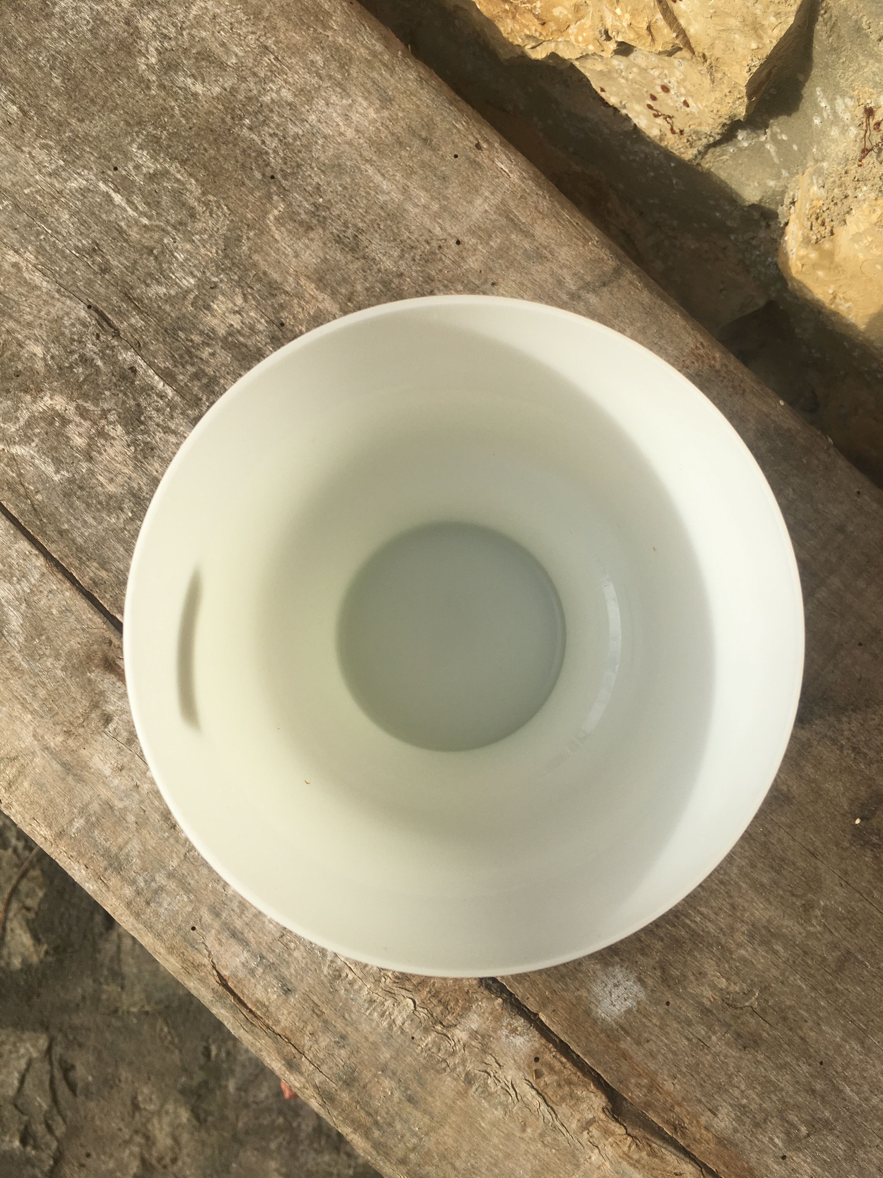 White opaline pot