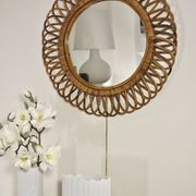 Rattan and bamboo mirror attributed to Franco Albini, Italy 1960's