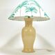 Paire de lampes de table Tommaso Barbi Riviera palmier années 1970 avec coussins assortis