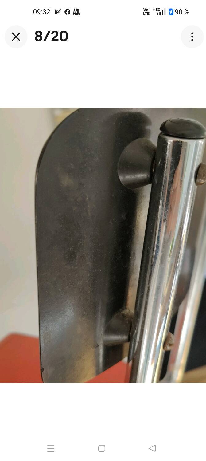 Jacques Hitier Chair 1950 Tubauto Red Bakelite Style Seat