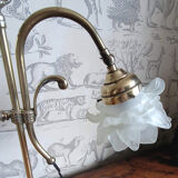 Brass table lamp and glass paste