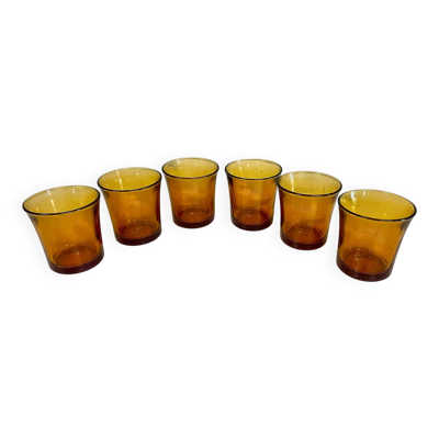 6 verres Duralex, couleur orange