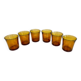 6 verres Duralex, couleur orange