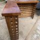 L-shaped walnut solid wood bar, professional furniture, bistro counter, reception.