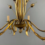 Lustre en métal doré, Italie, vers 1950
