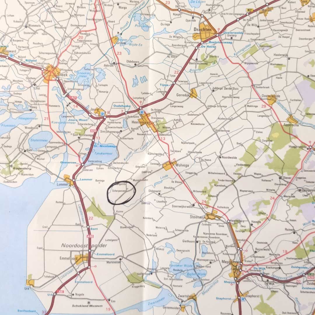 Vintage map Netherlands Amsterdam