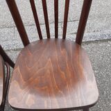 Curved wood bistro chairs edition Ton 1960