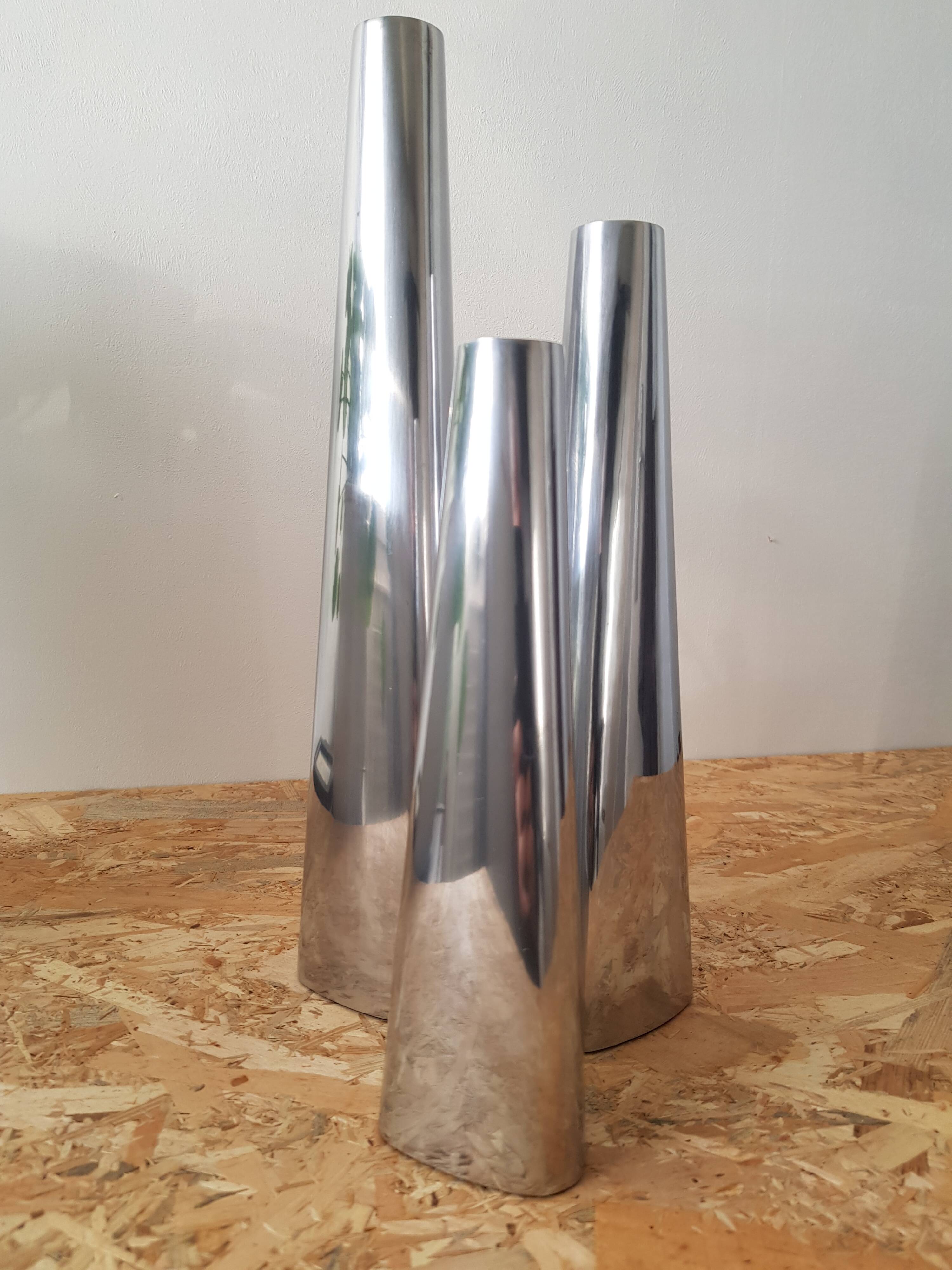 Aluminum candle holder set