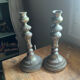 2 antique silver candlesticks