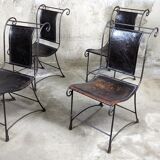 4 fauteuils en fer forgé